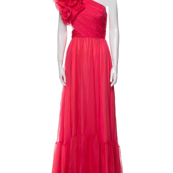 NWT Mac Duggal A67941 Pink Chiffon Evening Gown Maxi Dress Corset Back 4 Ieena - Picture 12 of 12